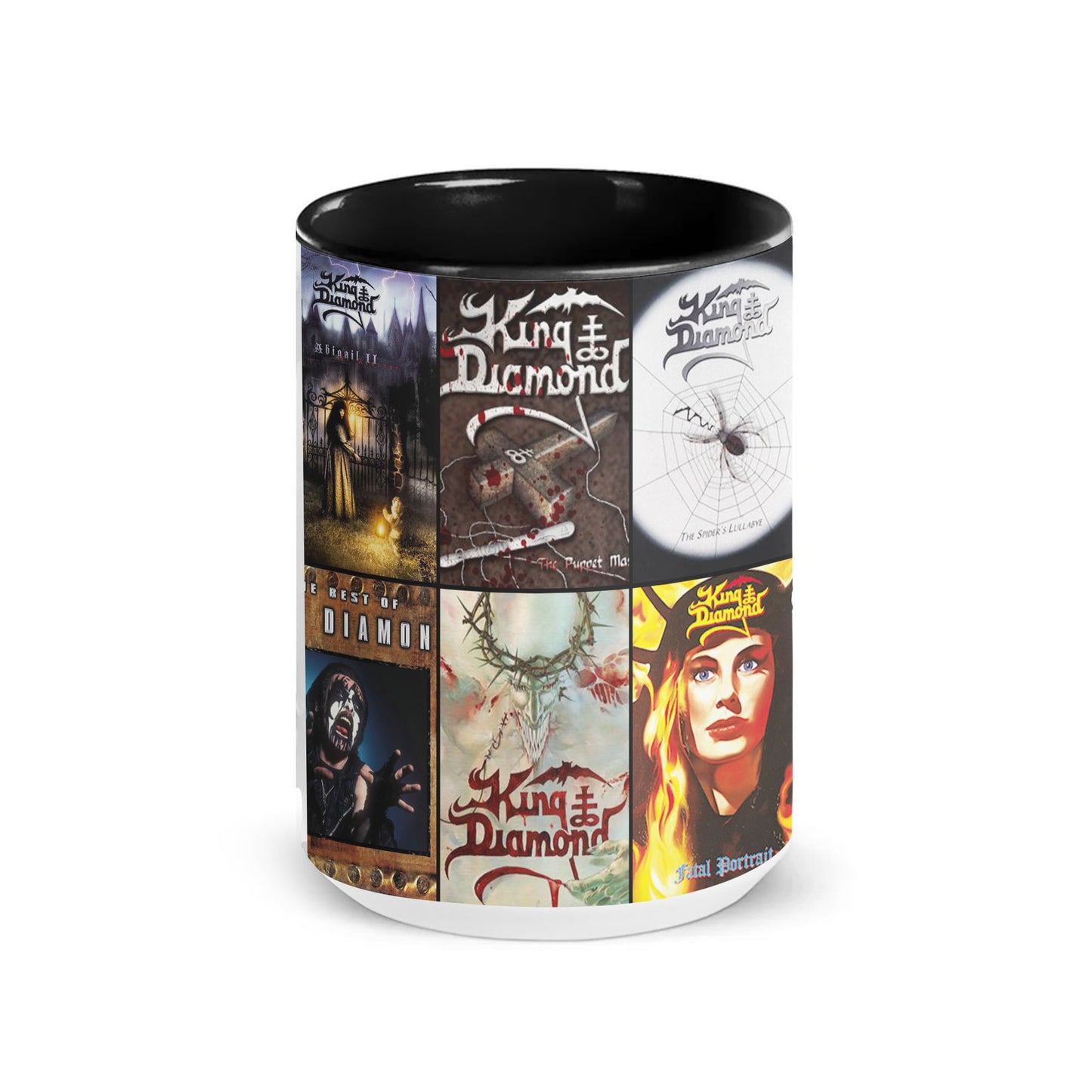 King Diamond Accent Mug – Heavy Metal Album Cover Collage Gift