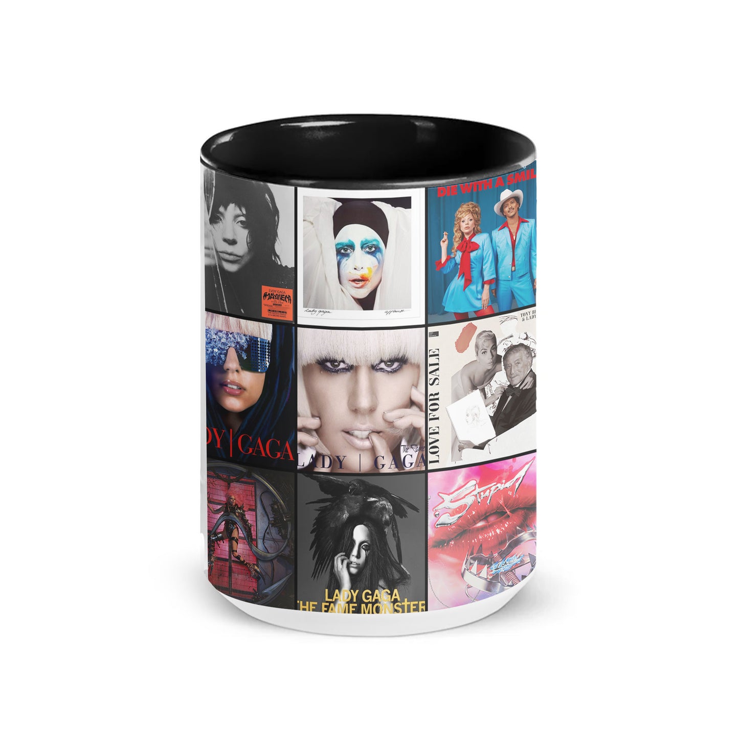Lady Gaga Accent Mug – Iconic Album Cover Collage Gift