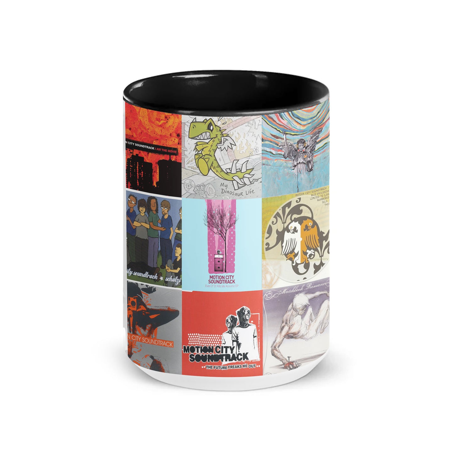 Motion City Soundtrack Accent Mug – Pop-Punk & Emo Album Collage Gift