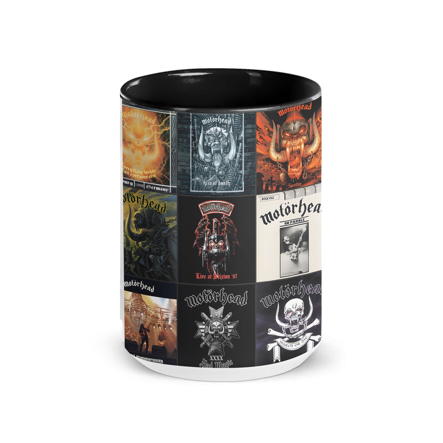 Motörhead Accent Mug – Classic Album Cover Collage Gift for Heavy Metal Fans
