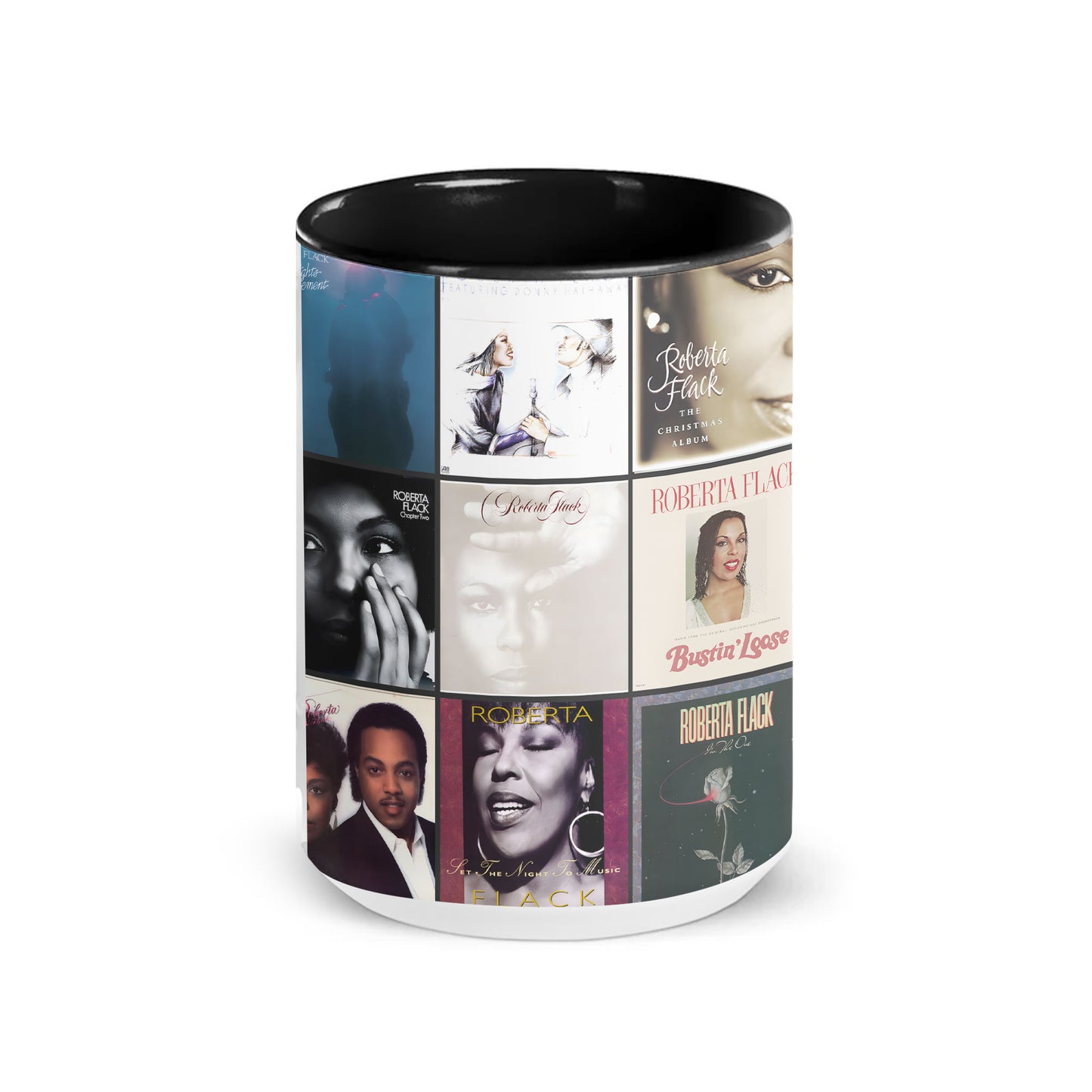 Roberta Flack Accent Mug – Soulful Classics Album Collage Gift