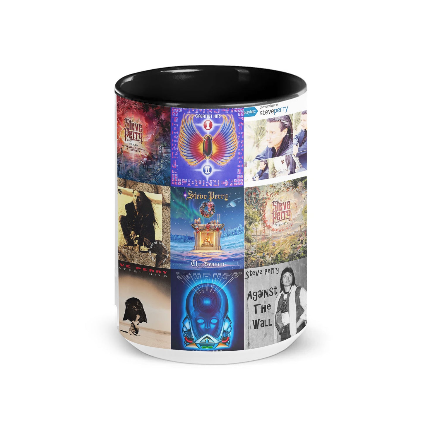 Steve Perry Accent Mug – Rock Legend Album Collage Gift