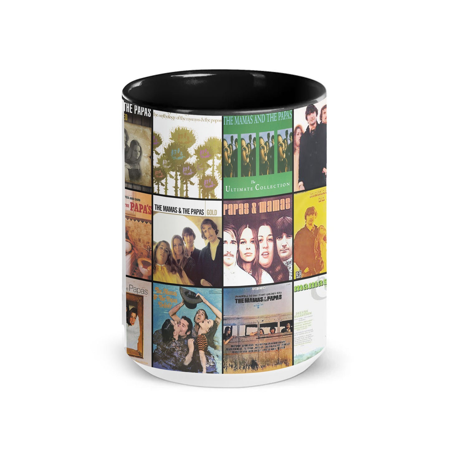 The Mamas & The Papas Accent Mug – Folk-Rock Classics Album Collage Gift