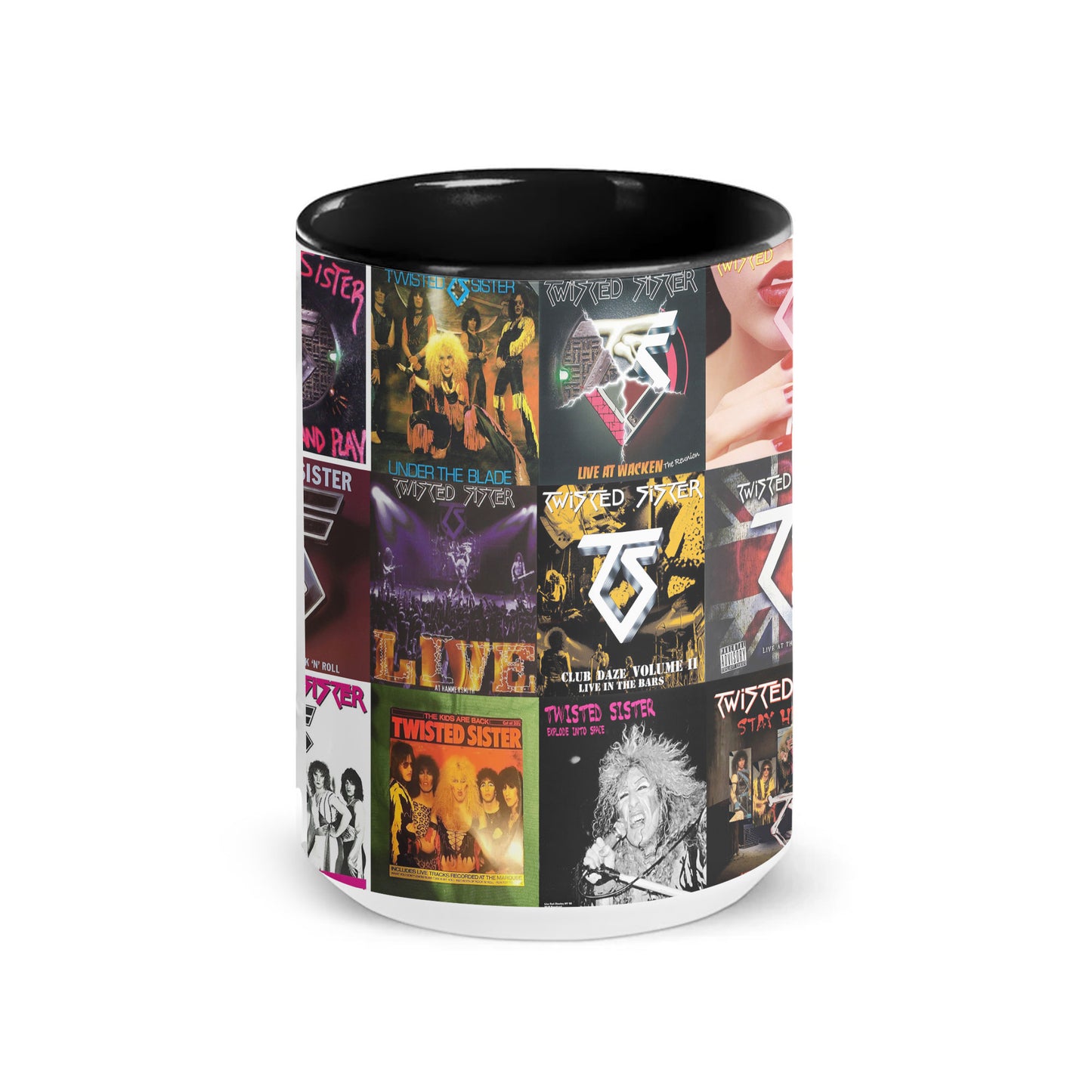 Twisted Sister Accent Mug – Heavy Metal Album Cover Collage Gift
