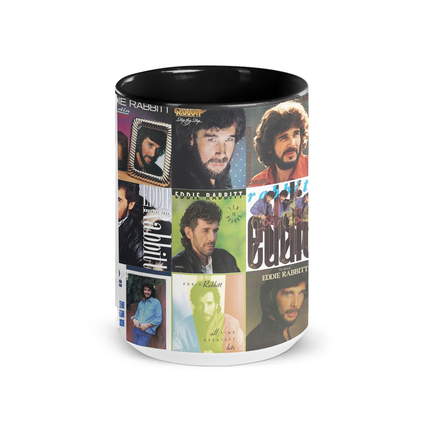 Eddie Rabbitt Accent Mug – Classic Album Cover Collage Gift