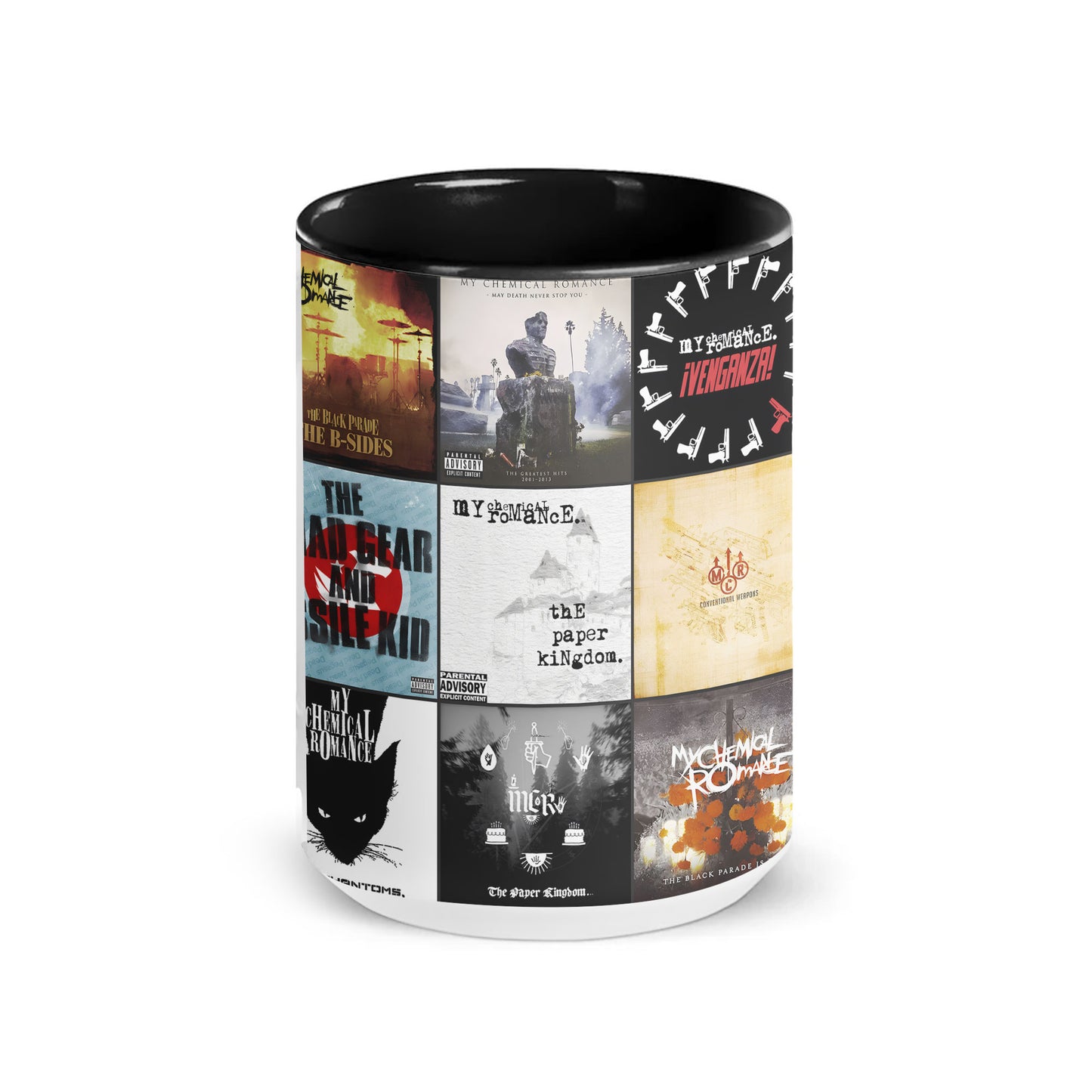 My Chemical Romance Accent Mug – Classic Album Cover Collage Gift for Emo & Rock Fans