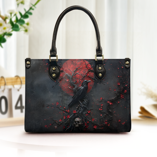 Blood Moon Raven Leather Handbag & Wallet Set