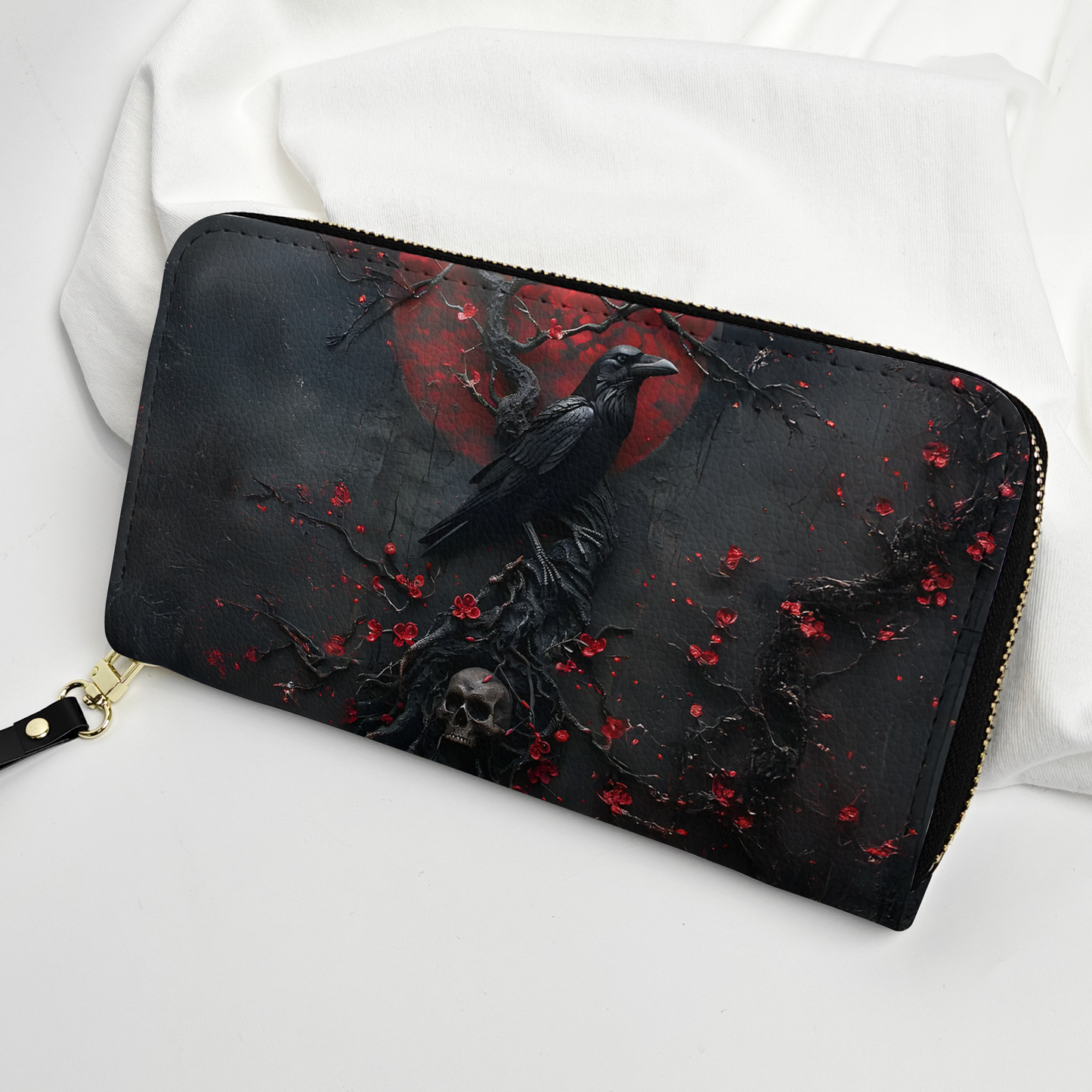 Blood Moon Raven Leather Handbag & Wallet Set