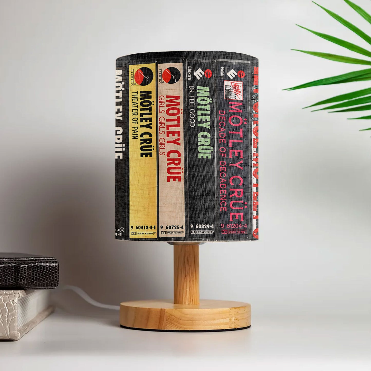 Retro Rock Music Album Spine Table Fabric Lamp – Vintage Cassette Style Desk Light