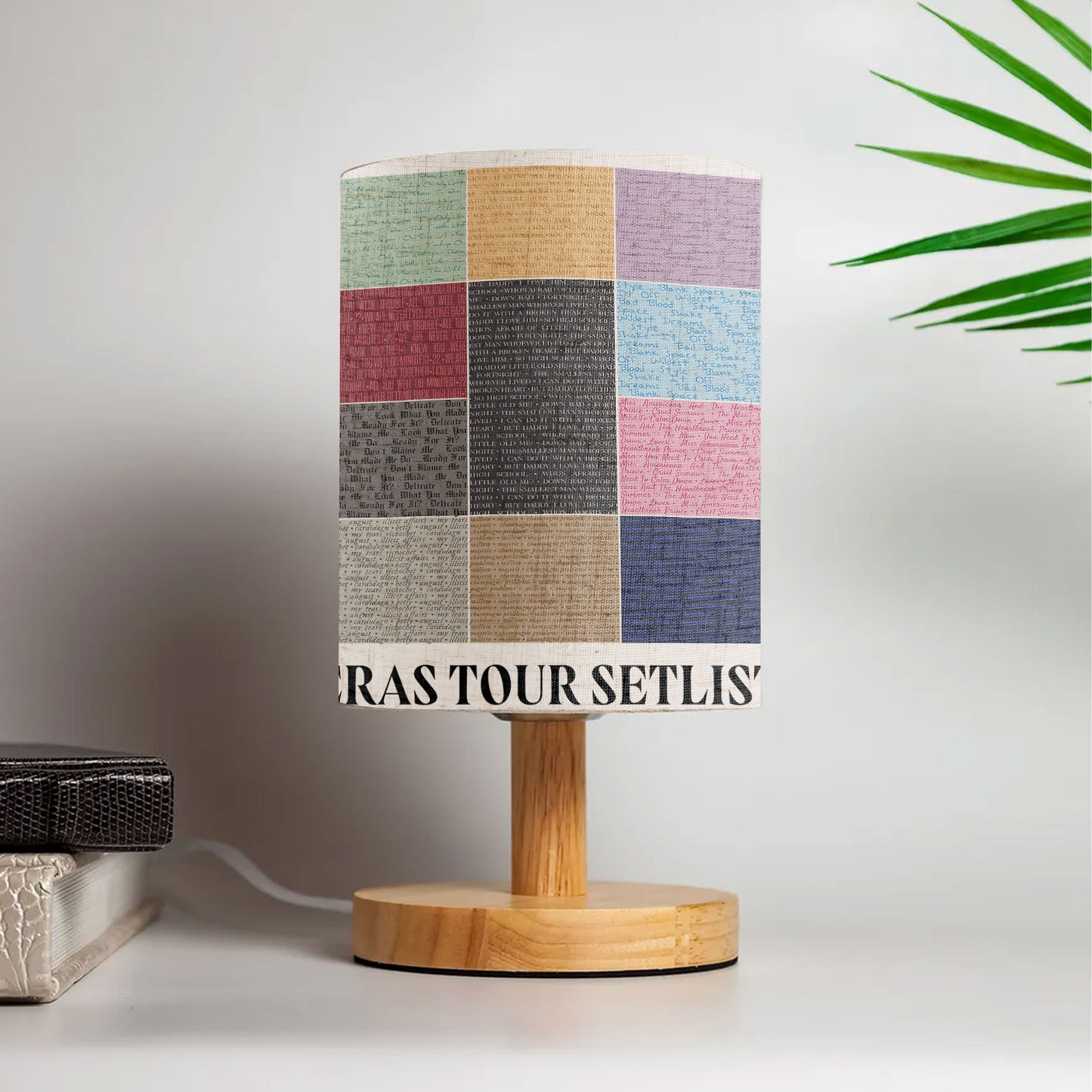 Eras Tour Setlist Fabric Table Lamp – Cozy Decorative Light for Swifties