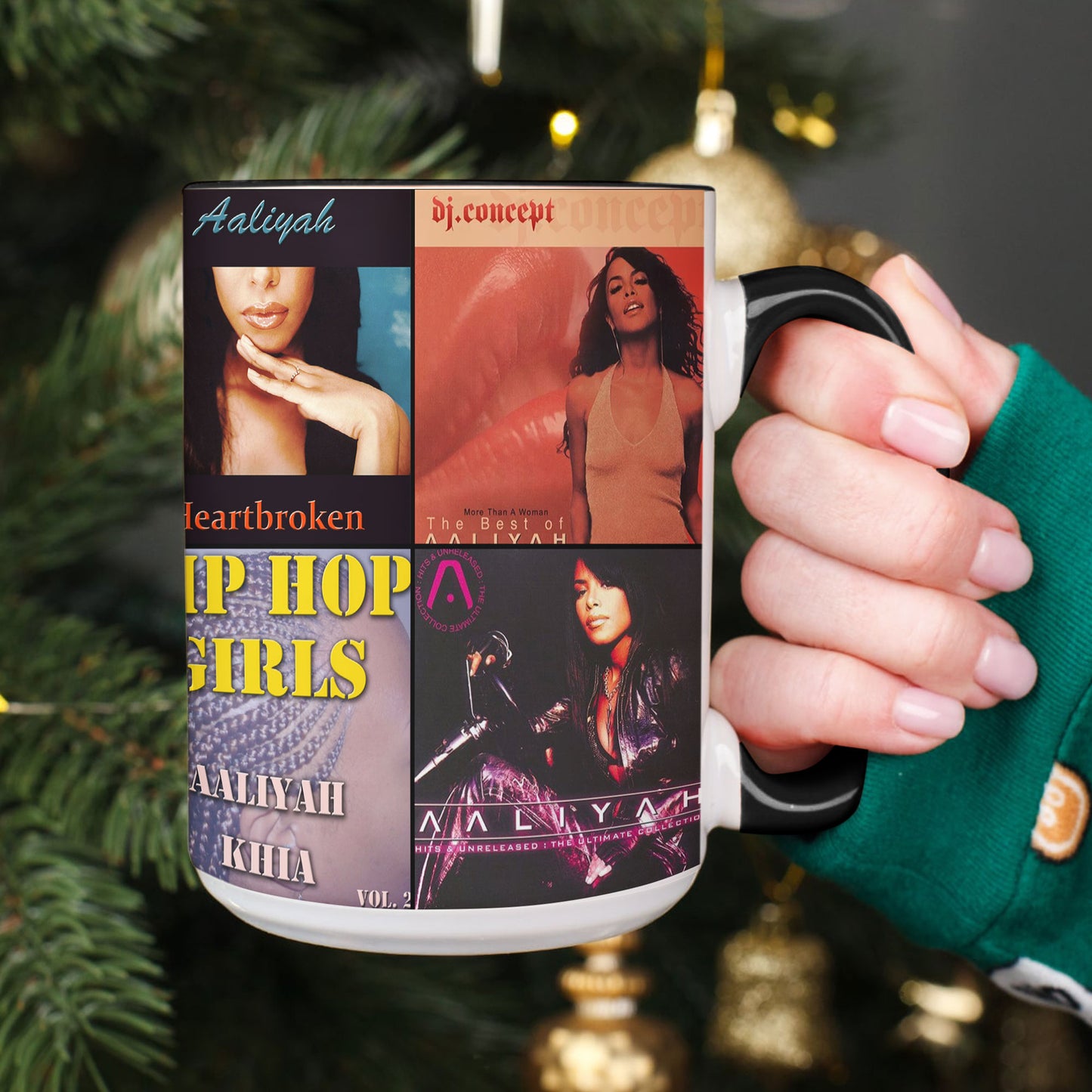 Aaliyah Accent Mug – R&B Icon Album Cover Collage Gift