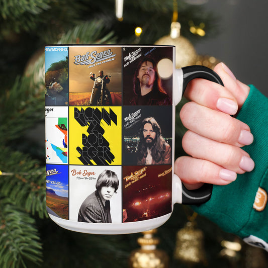 Bob Seger Accent Mug – Classic Album Cover Collage Gift