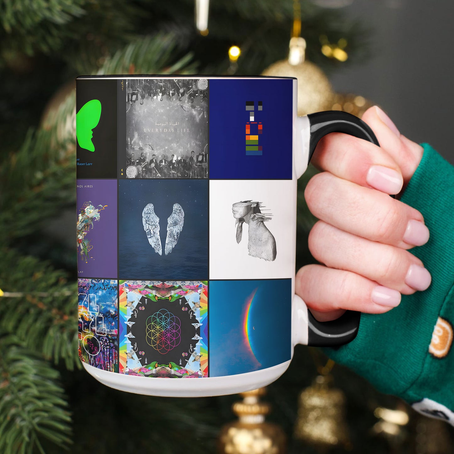 Coldplay Accent Mug – Classic Album Cover Collage Gift