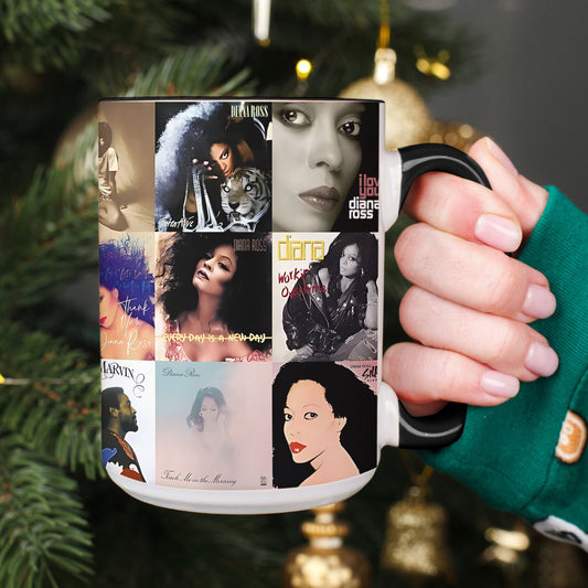 Diana Ross Accent Mug – Classic Album Cover Collage Gift for Soul & Motown Fans
