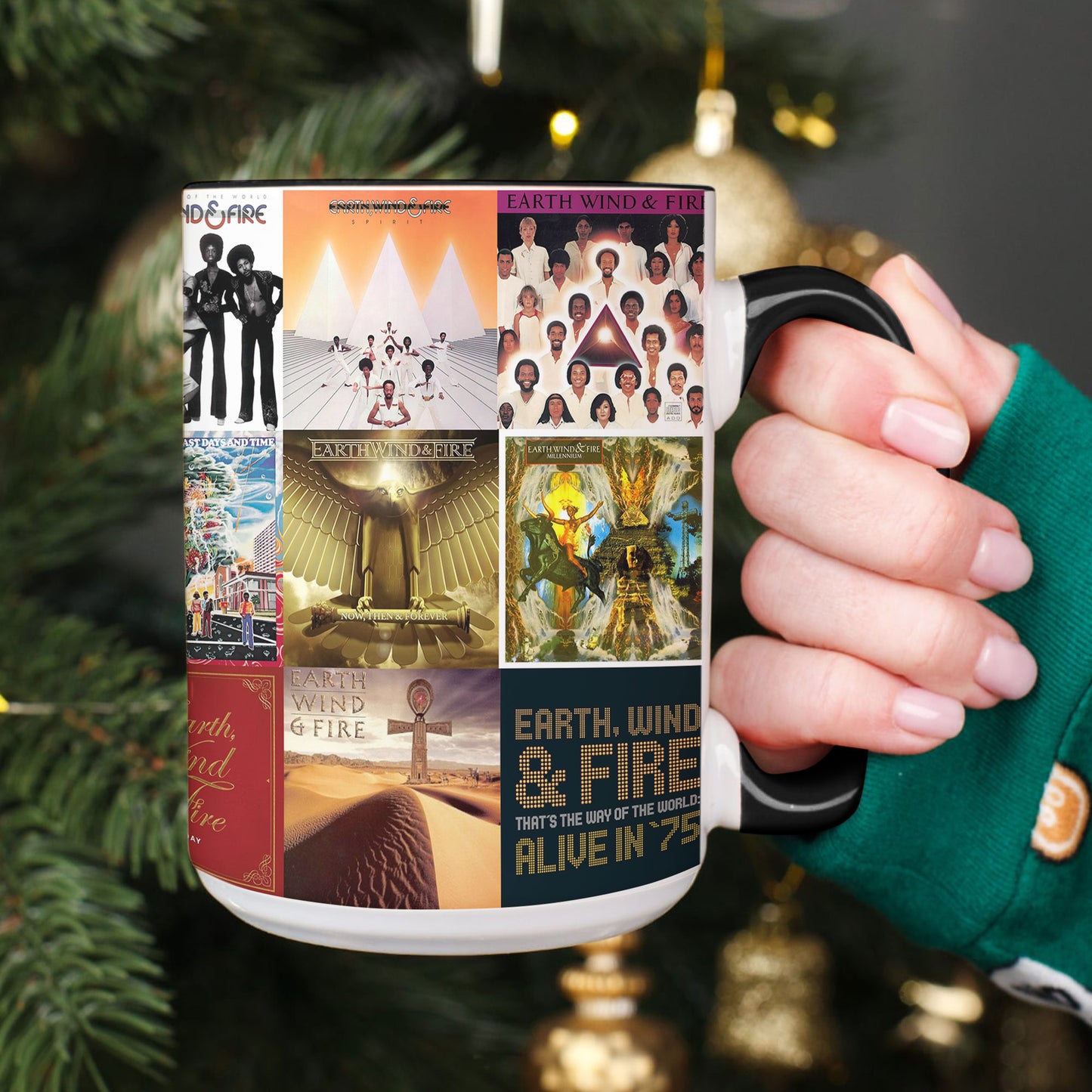 Earth, Wind & Fire Accent Mug – Iconic Album Cover Collage Gift