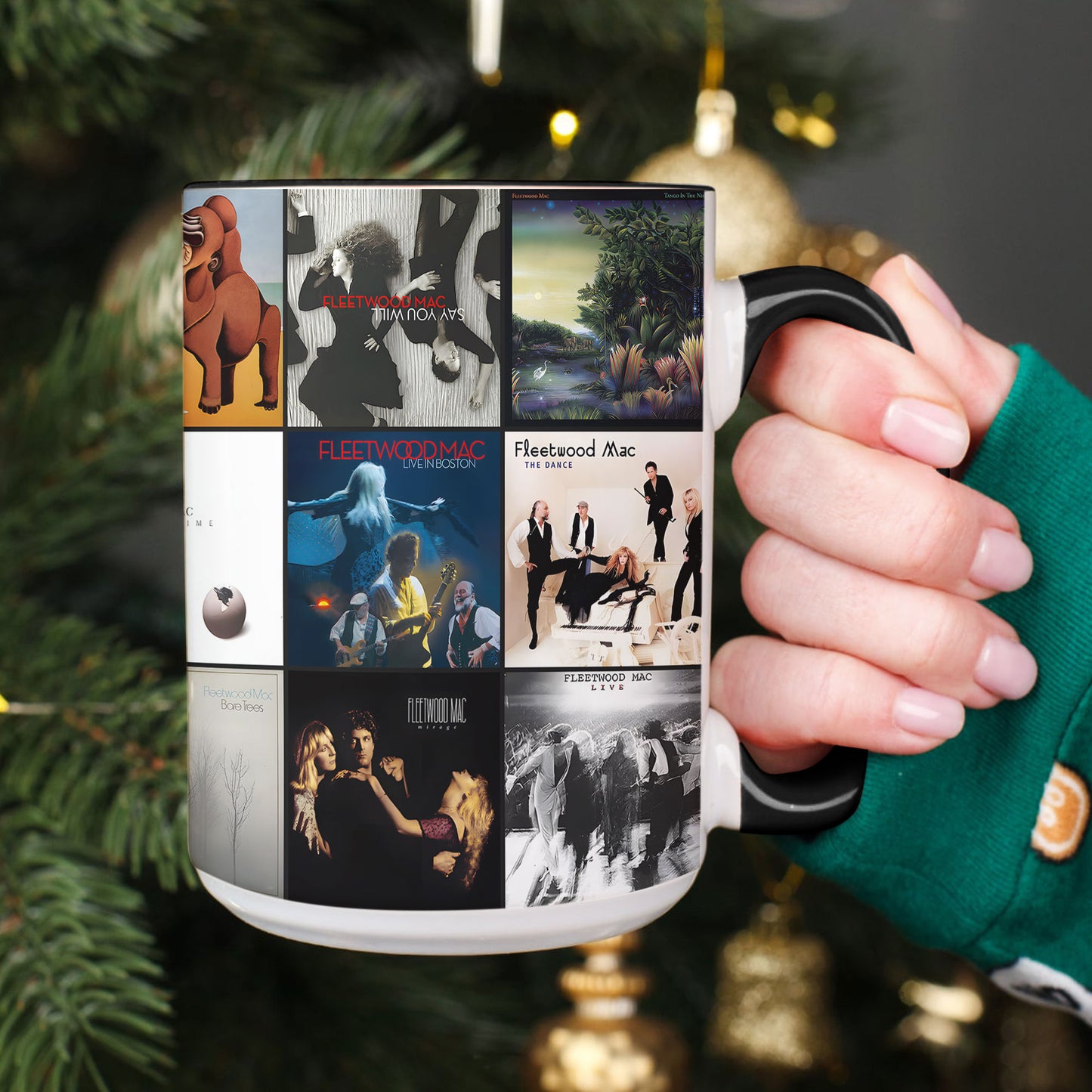 Fleetwood Mac Accent Mug – Classic Album Cover Collage Gift for Rock Music Lovers