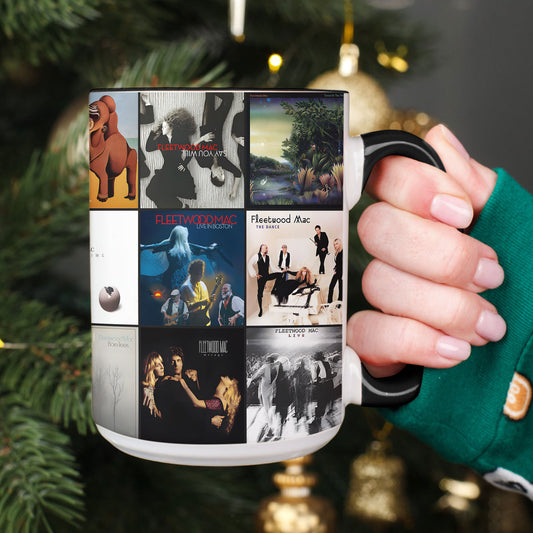 Fleetwood Mac Accent Mug – Classic Album Cover Collage Gift for Rock Music Lovers