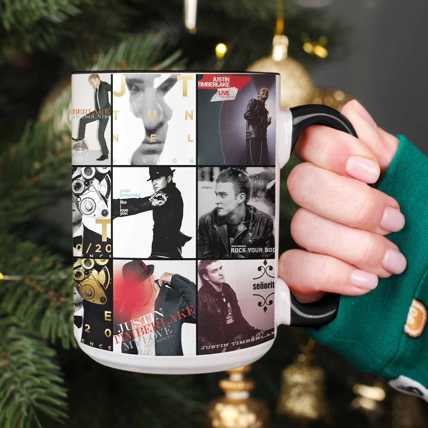 Justin Timberlake Accent Mug – Album Cover Collage Gift