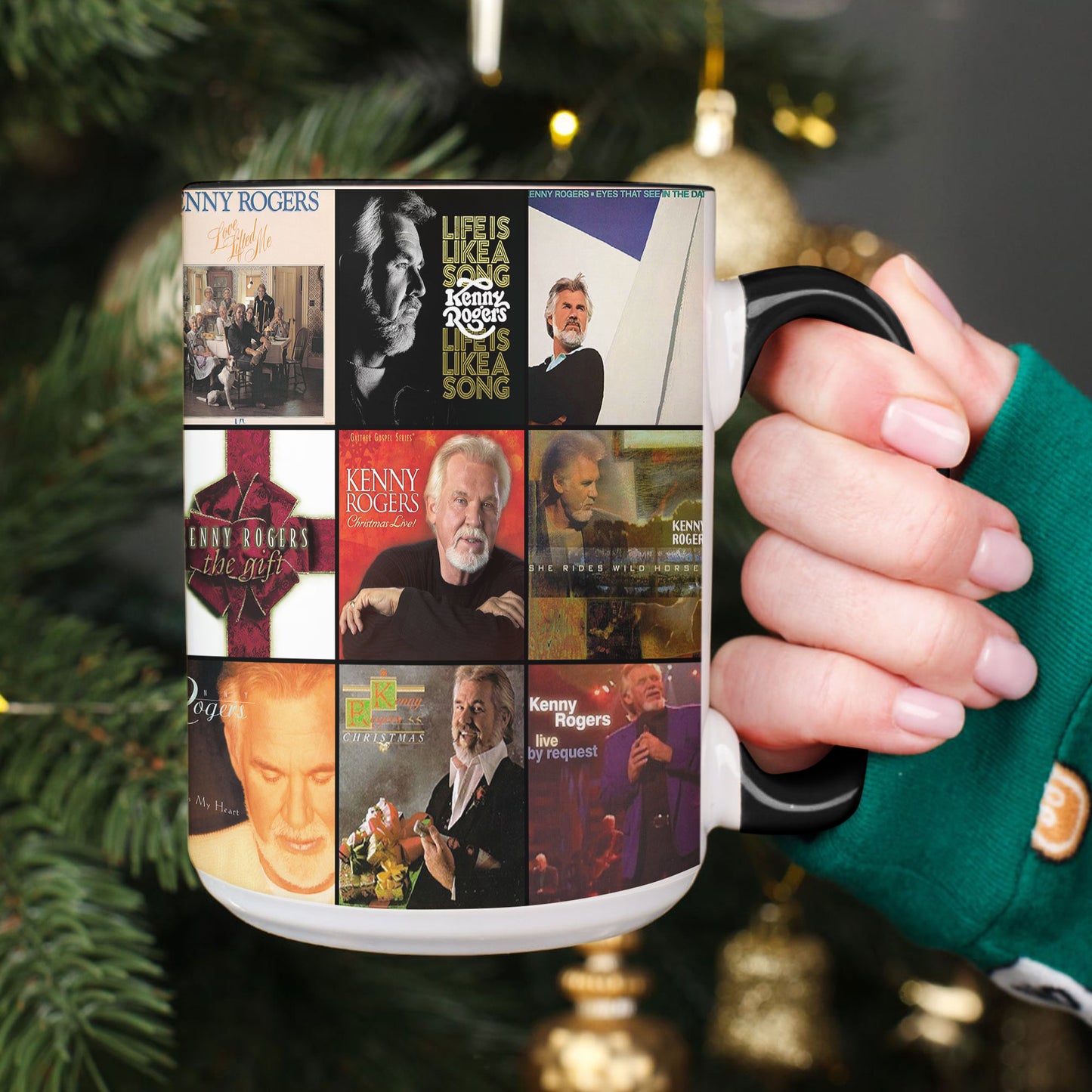 Kenny Rogers Accent Mug – Country Legend Album Collage Gift