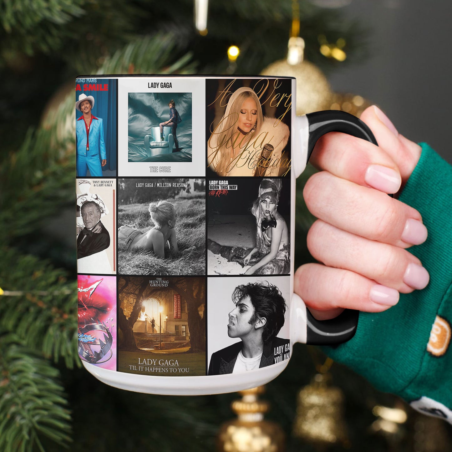 Lady Gaga Accent Mug – Iconic Album Cover Collage Gift