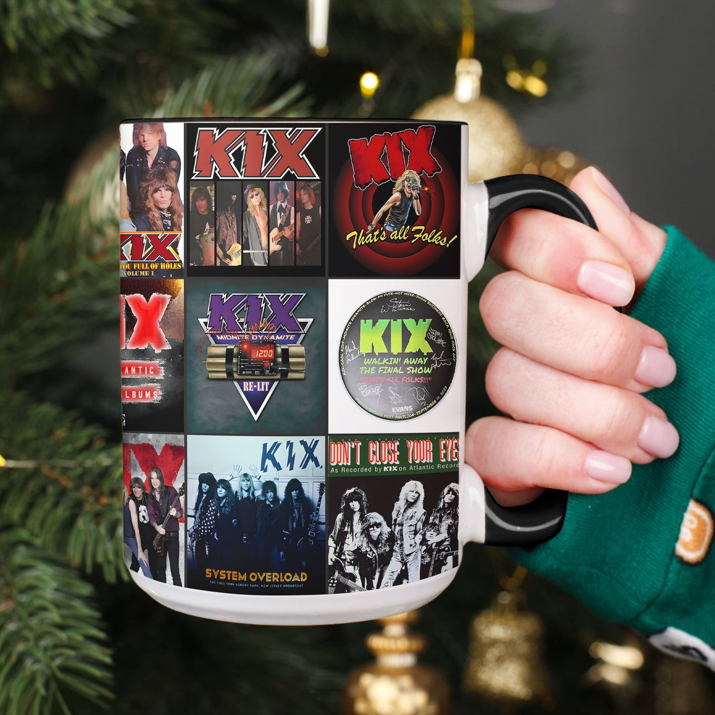 Kix Accent Mug – Hard Rock Album Cover Collage Gift