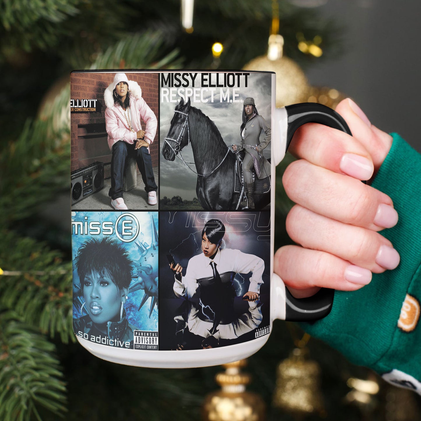 Missy Elliott Accent Mug – Hip-Hop Icon Album Cover Collage Gift