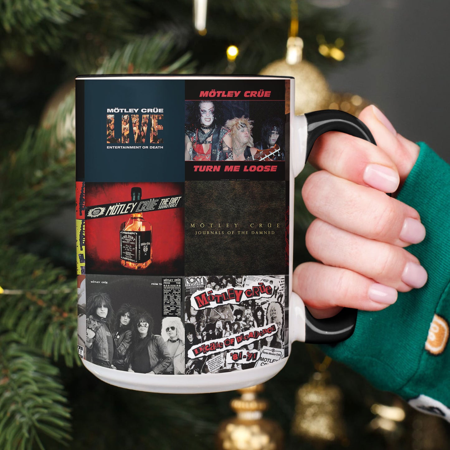 Mötley Crüe Accent Mug – Classic Hard Rock Album Collage Gift