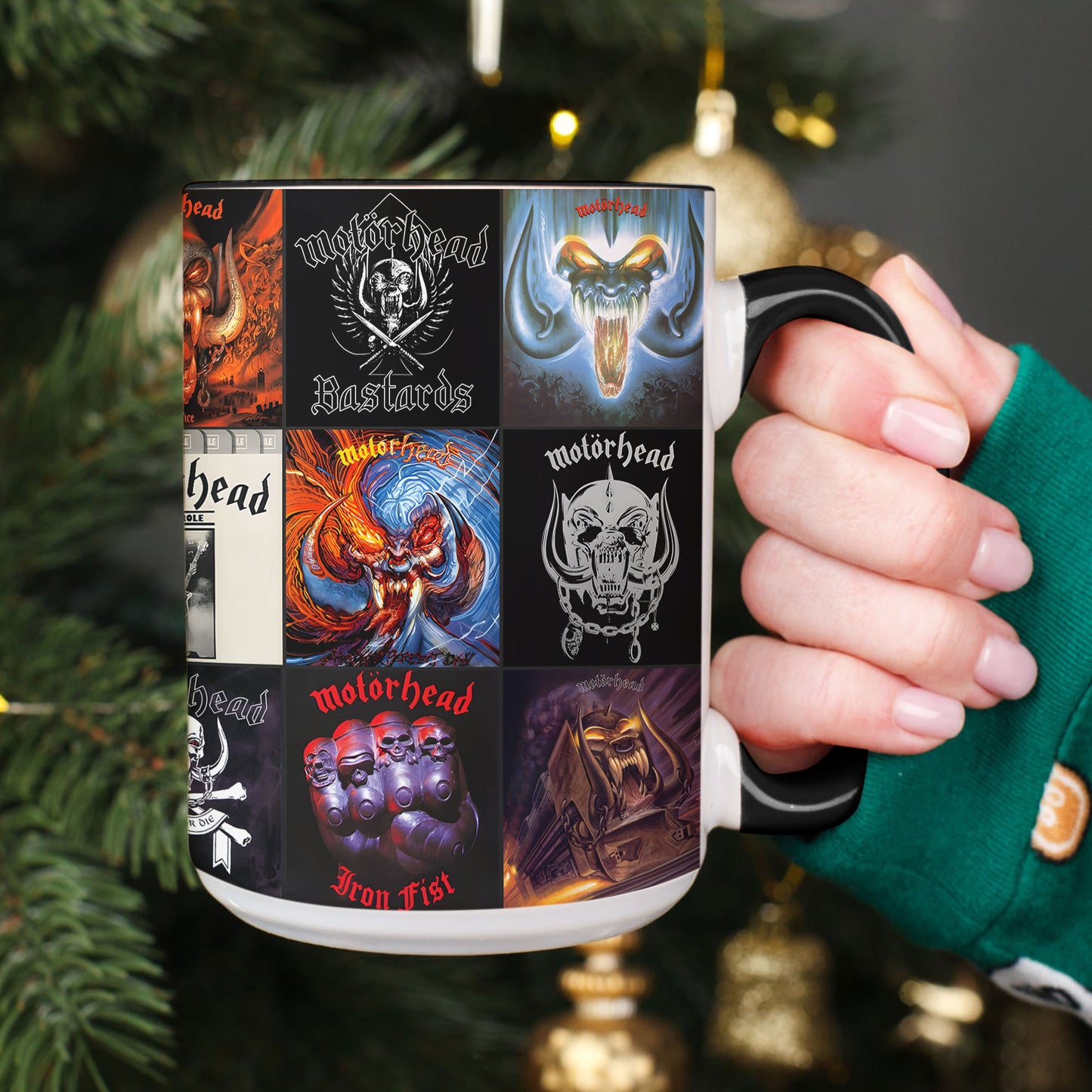 Motörhead Accent Mug – Classic Album Cover Collage Gift for Heavy Metal Fans