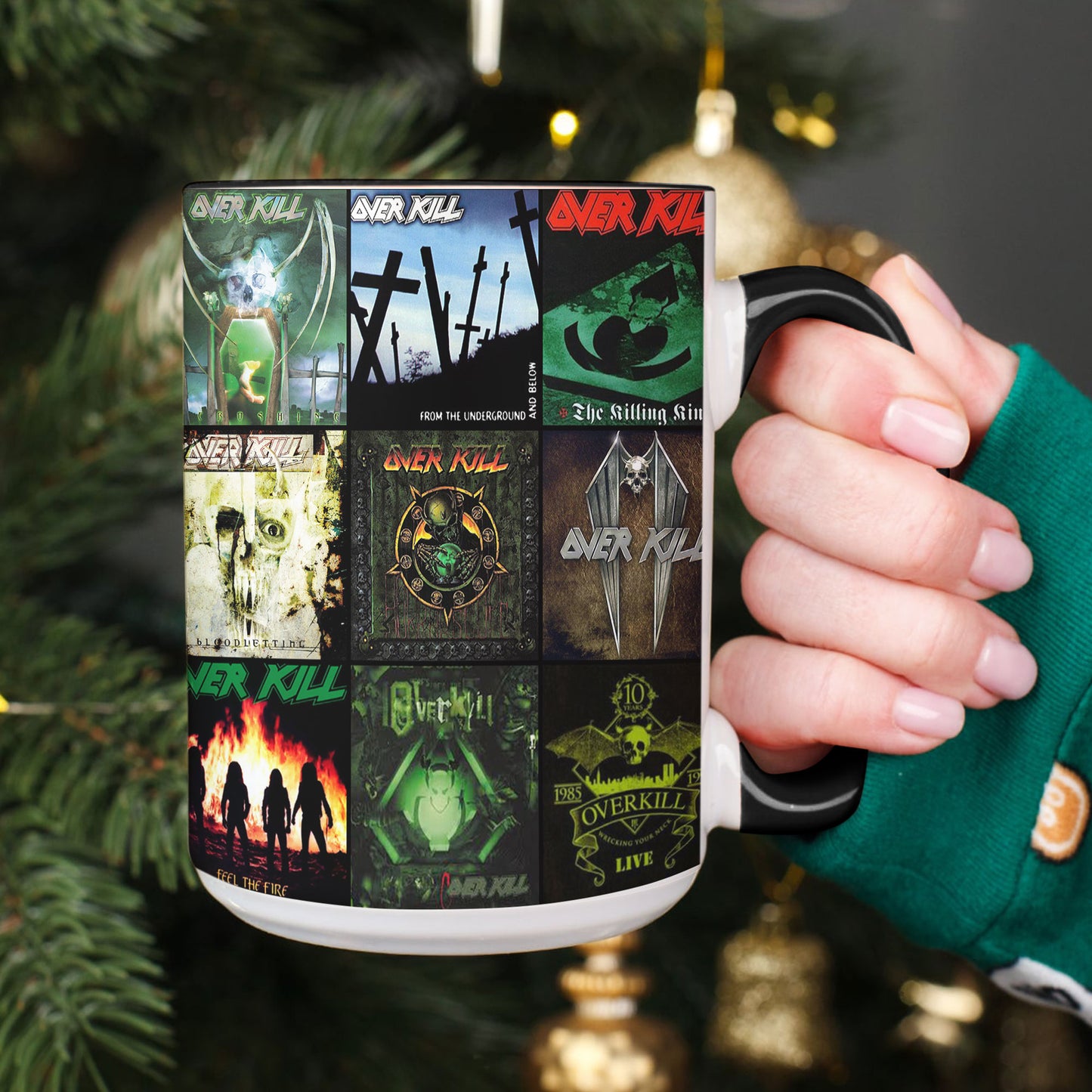 Overkill Accent Mug – Thrash Metal Legends Album Collage Gift