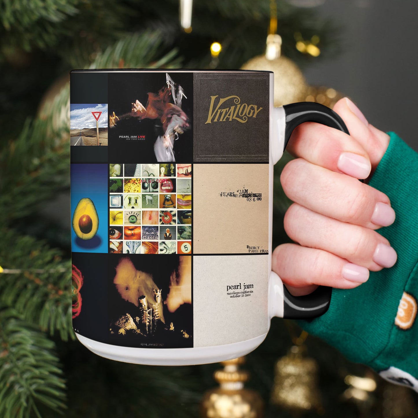 Pearl Jam Accent Mug – Classic Album Cover Collage Gift for Rock Music Fans