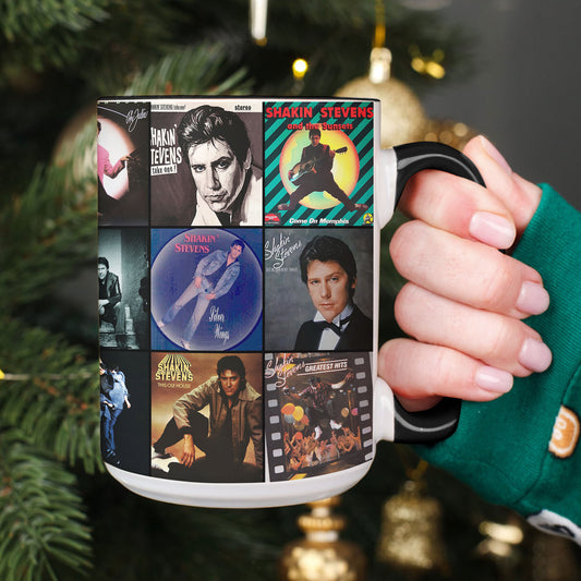 Shakin’ Stevens Accent Mug – Retro Album Collage Tribute
