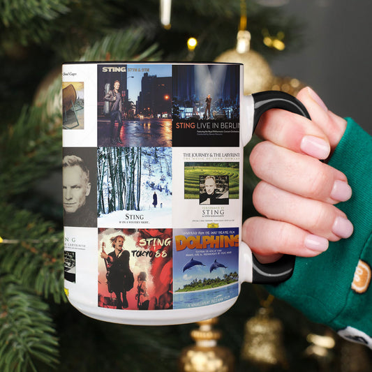 Sting Accent Mug – Classic Album Cover Collage Gift for Music Lovers