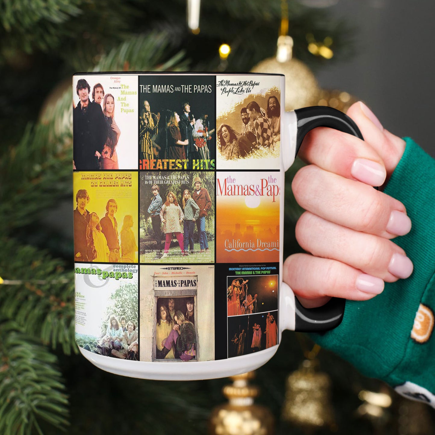 The Mamas & The Papas Accent Mug – Folk-Rock Classics Album Collage Gift