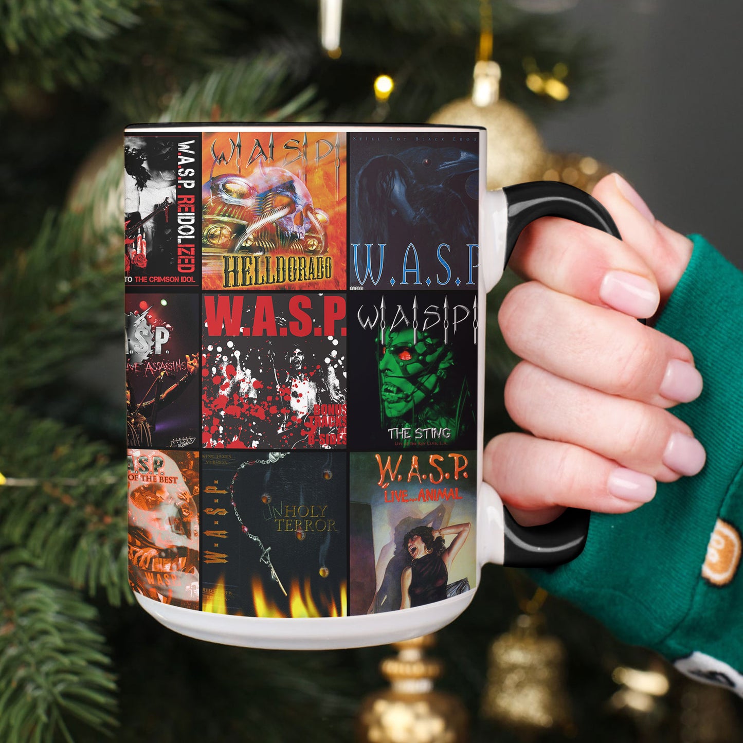 W.A.S.P. Accent Mug – Heavy Metal Classics Album Collage Gift