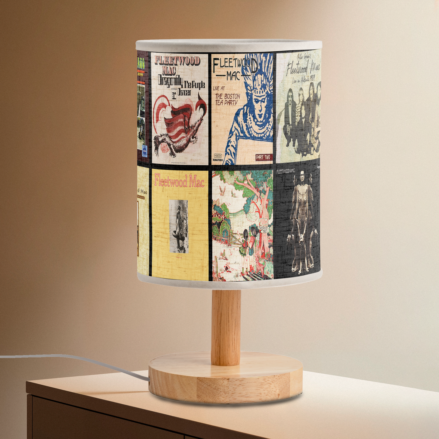Fleetwood Mac Album Cover Fabric Lamp – Vintage Rock Home Décor