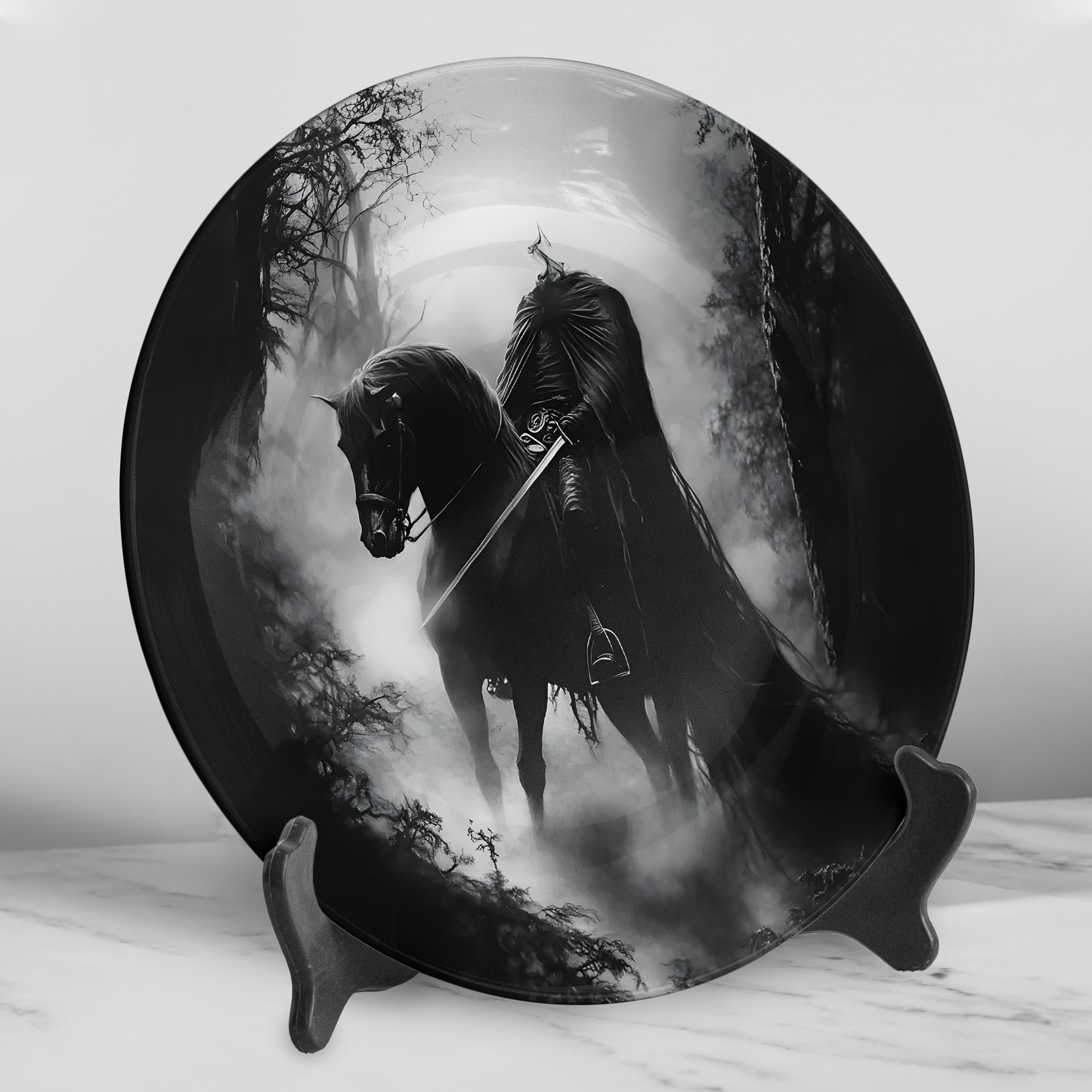 Headless Horseman Halloween Decorative Ceramic Plate