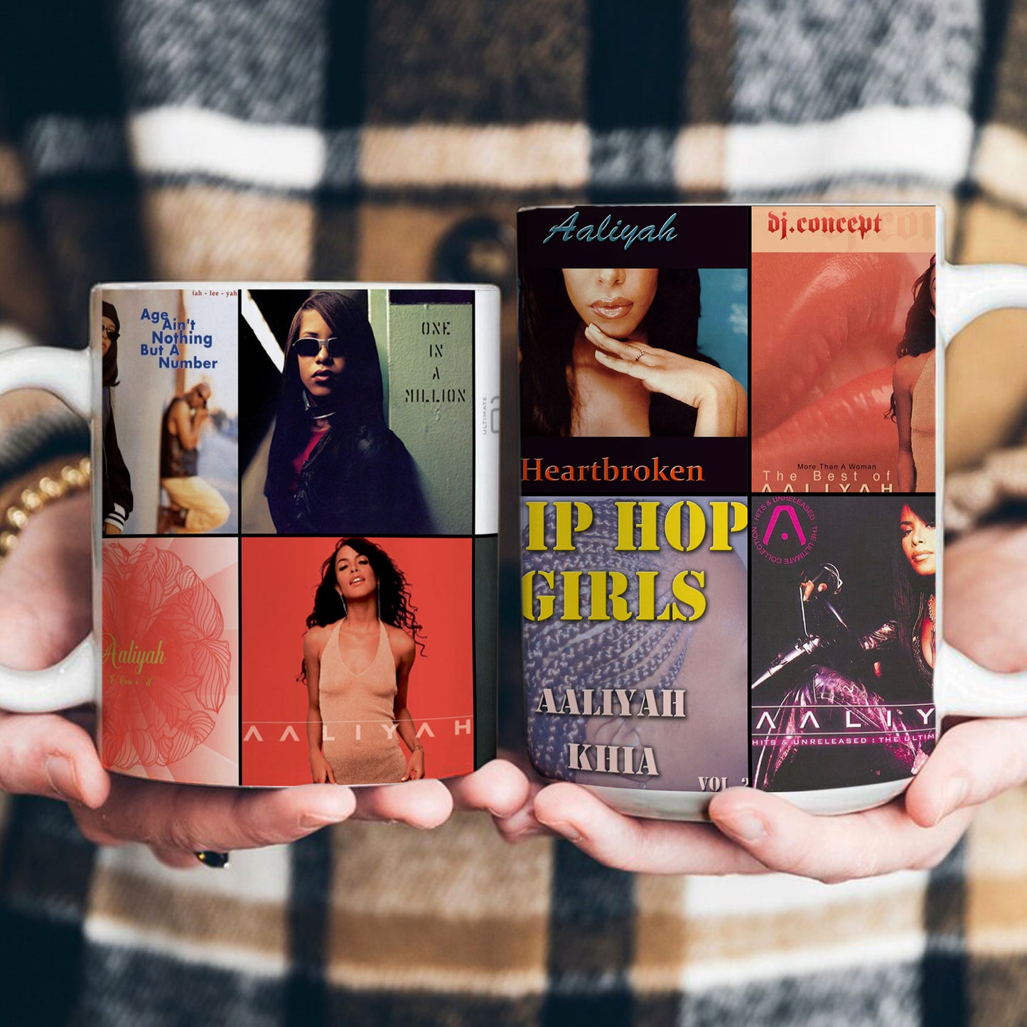 Aaliyah Accent Mug – R&B Icon Album Cover Collage Gift