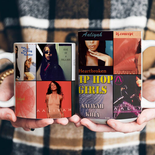 Aaliyah Accent Mug – R&B Icon Album Cover Collage Gift