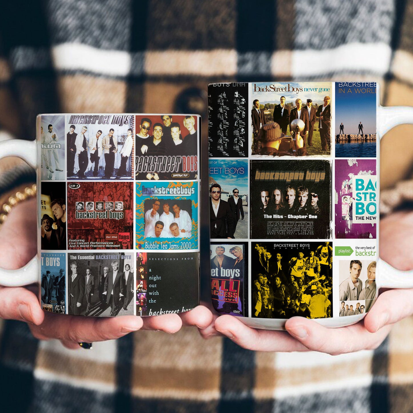 Backstreet Boys Accent Mug – Iconic Album Cover Collage Gift