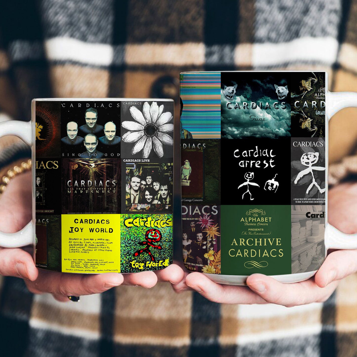 Cardiacs Accent Mug – Art-Rock Chaos & Nostalgic Album Collage Gift