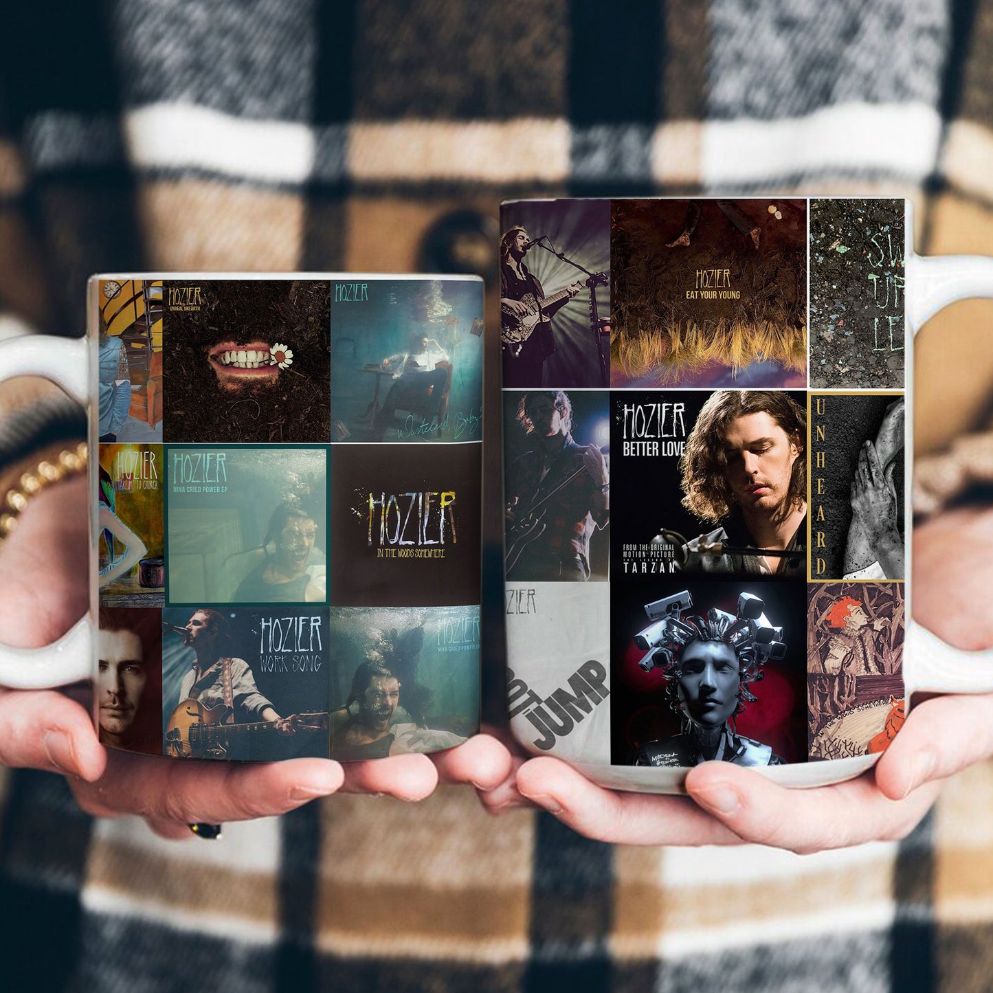 Hozier Accent Mug – Classic Album Cover Collage Gift for Indie & Soul Music Fans