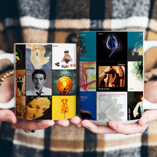 James Accent Mug – Album Cover Collage for Indie Rock Fans