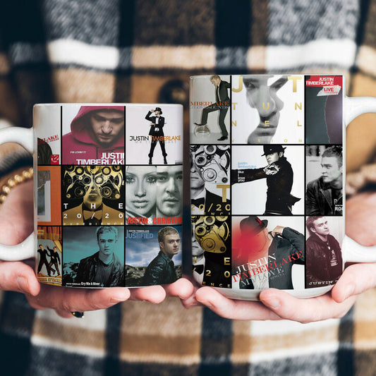 Justin Timberlake Accent Mug – Album Cover Collage Gift