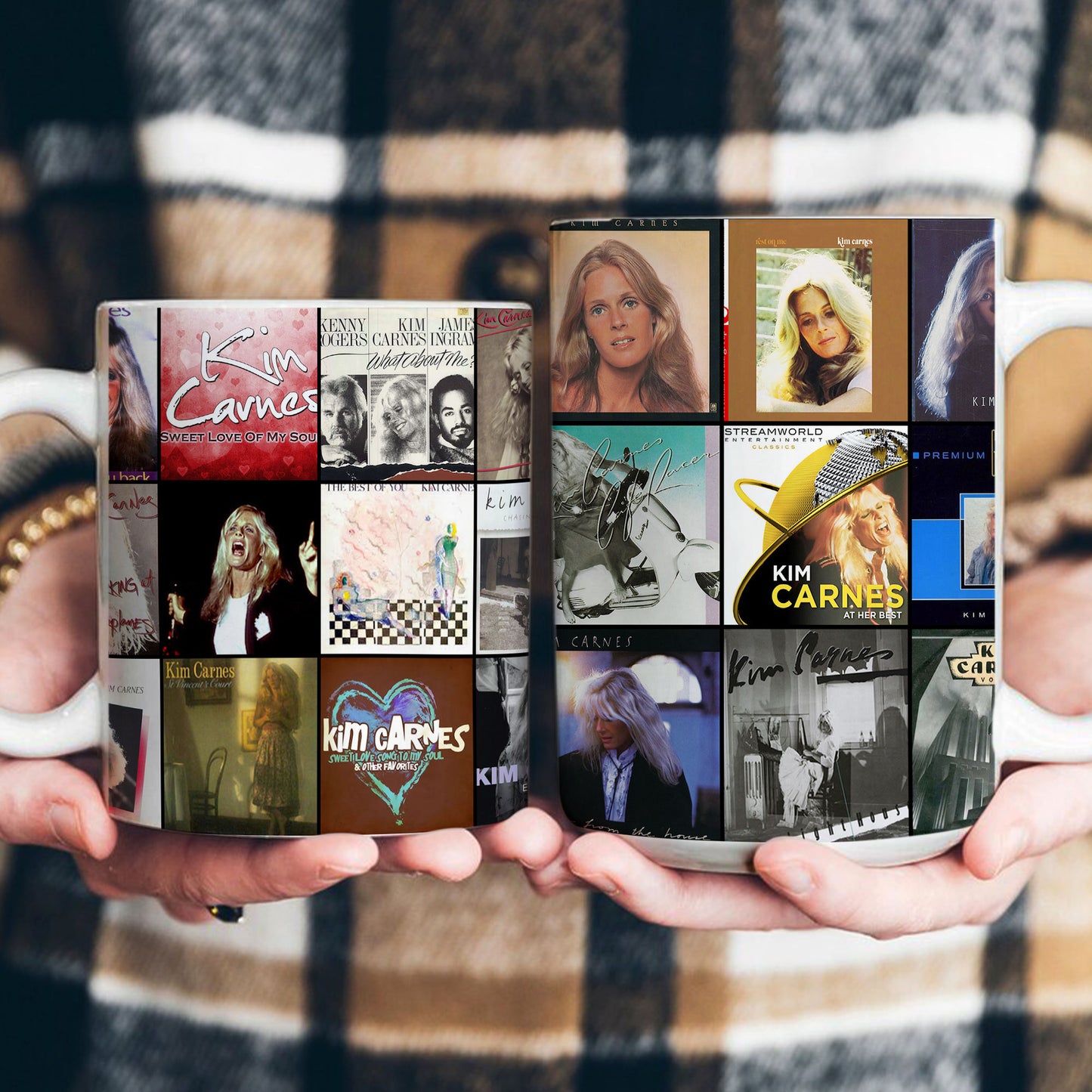 Kim Carnes Accent Mug – Timeless Pop Icon Album Collage Gift