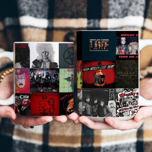 Mötley Crüe Accent Mug – Classic Hard Rock Album Collage Gift