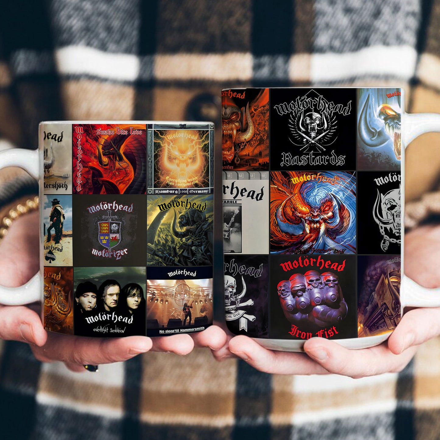 Motörhead Accent Mug – Classic Album Cover Collage Gift for Heavy Metal Fans