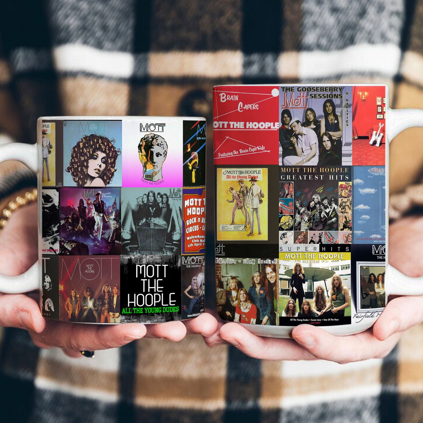 Mott the Hoople Accent Mug – Glam Rock Classics Album Collage Gift