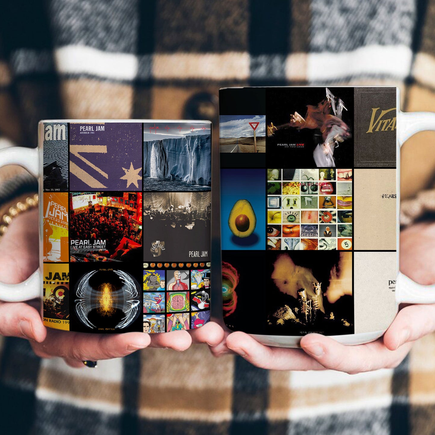 Pearl Jam Accent Mug – Classic Album Cover Collage Gift for Rock Music Fans