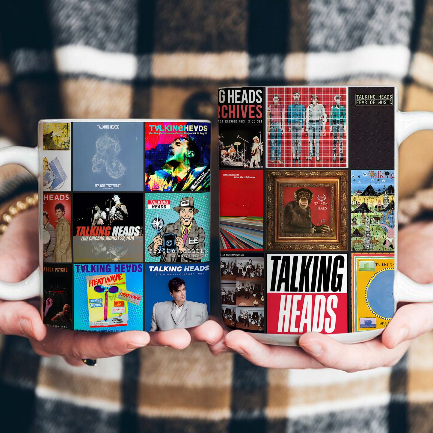 Talking Heads Accent Mug – Classic Album Cover Collage Gift