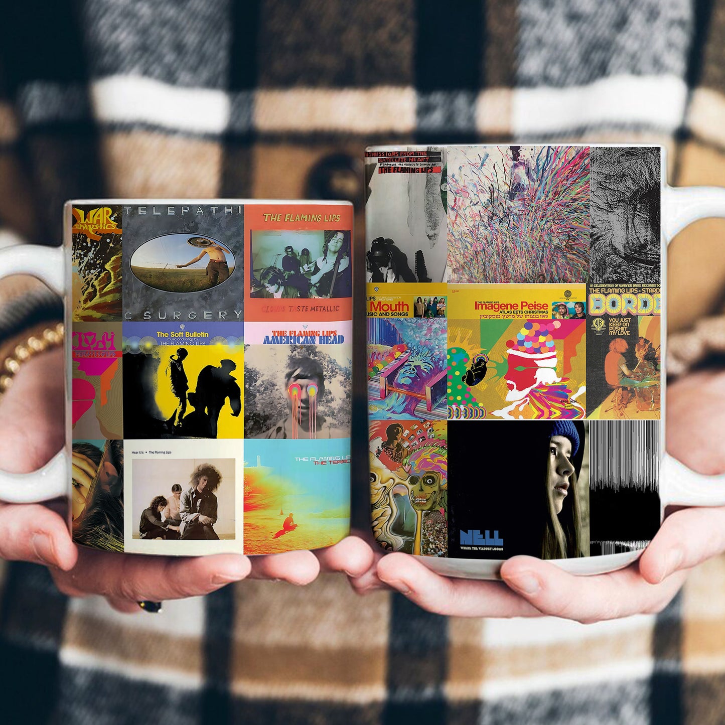 The Flaming Lips Accent Mug – Psychedelic Album Art Collage Gift